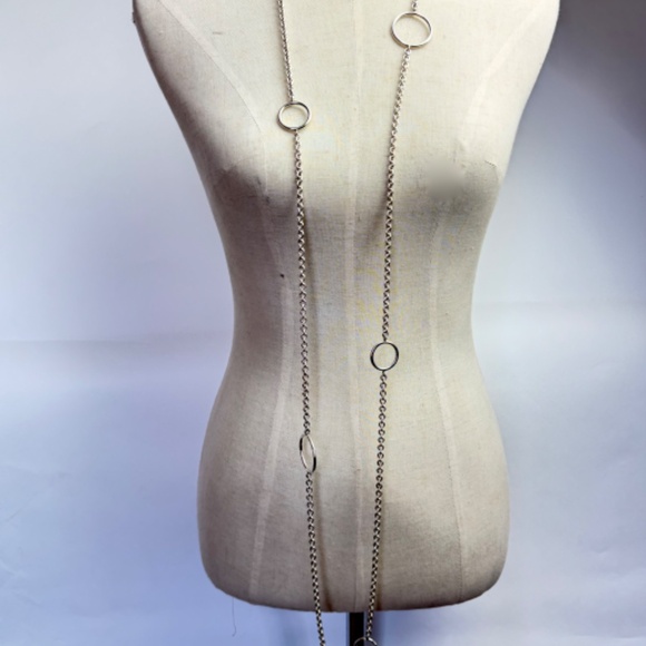 1970\'s Chain Belt Kalibre Super Long O Ring Necklace
